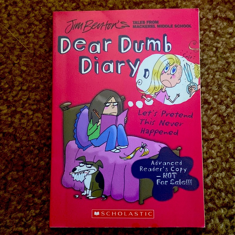 A novel called Dear Dumb Diary(Let’s Pretend This Never Happened) by Jim Benton